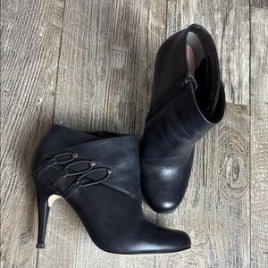 Andrea Black Ankle Boots, Size 25 1/2 USA 8 1/2